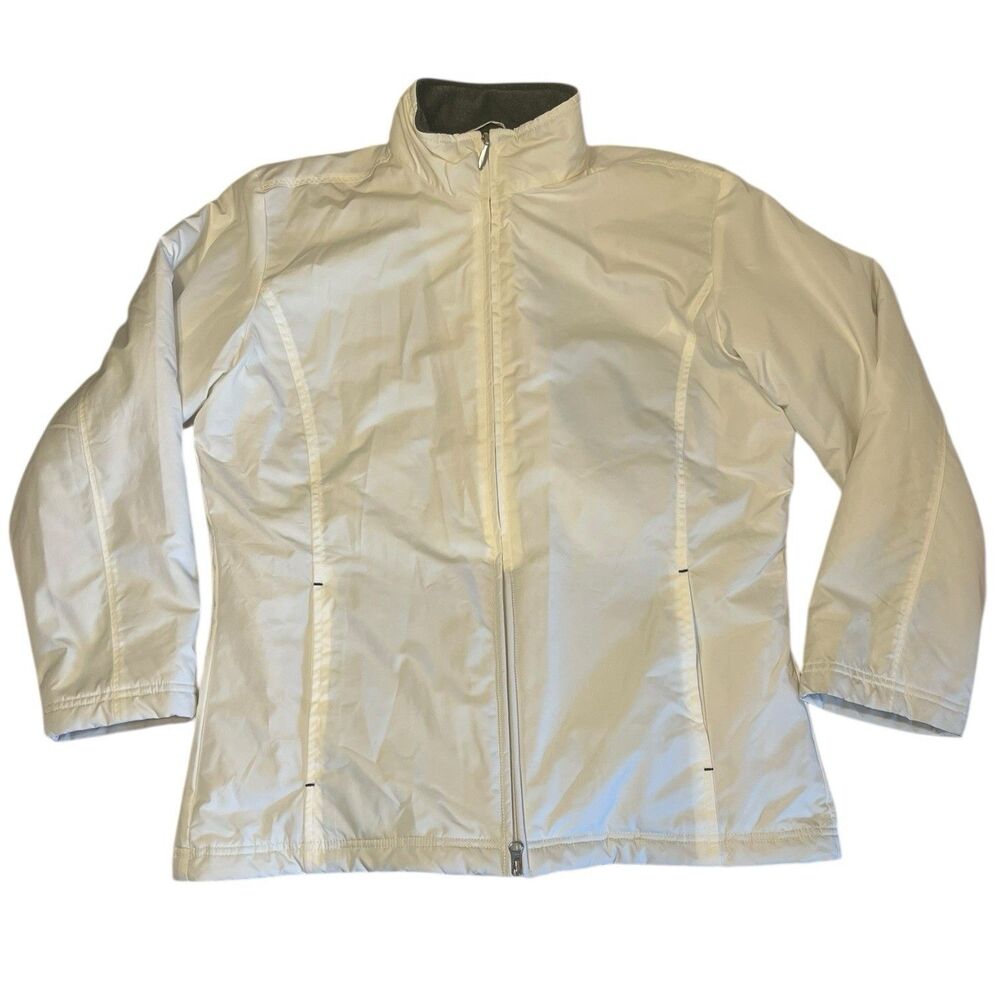 Nike Quilted Jacket Women Small Cream Insulated Minimalist Y2K Layering Rare 🧥